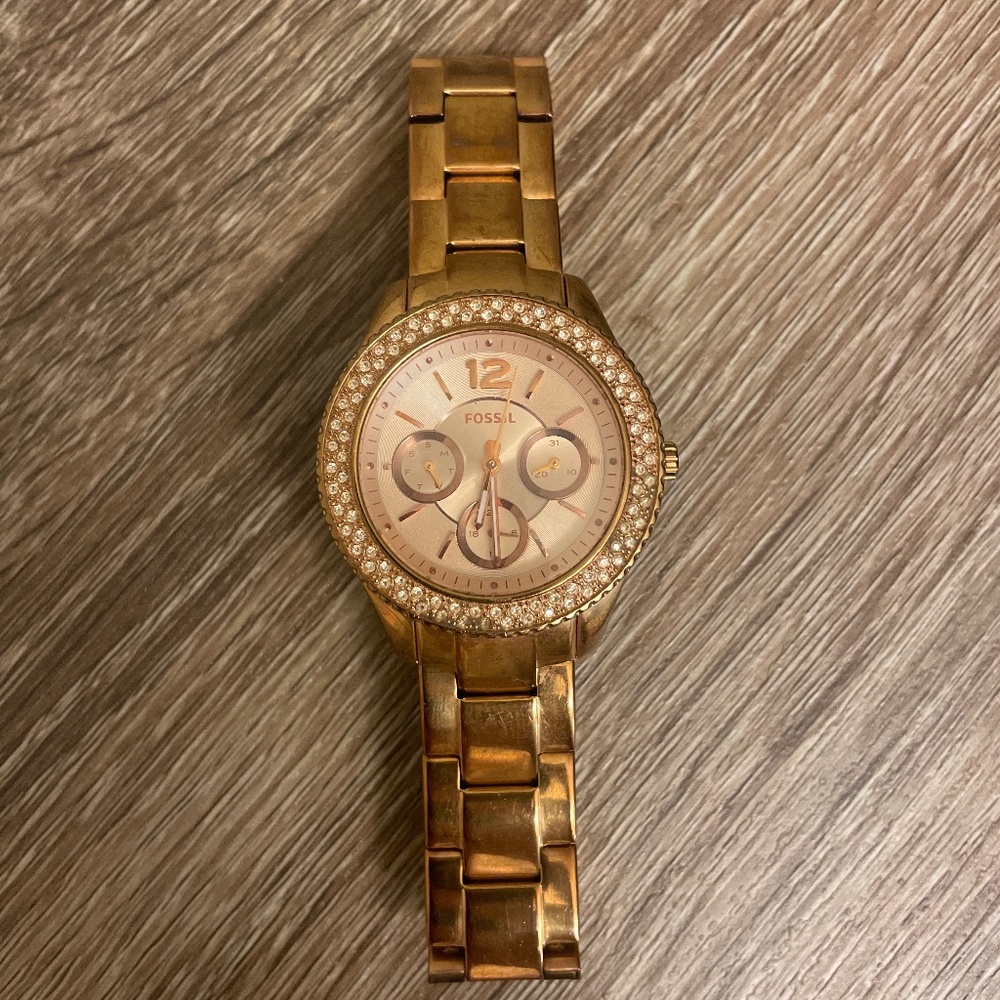 Rose Gold Fossil Watch